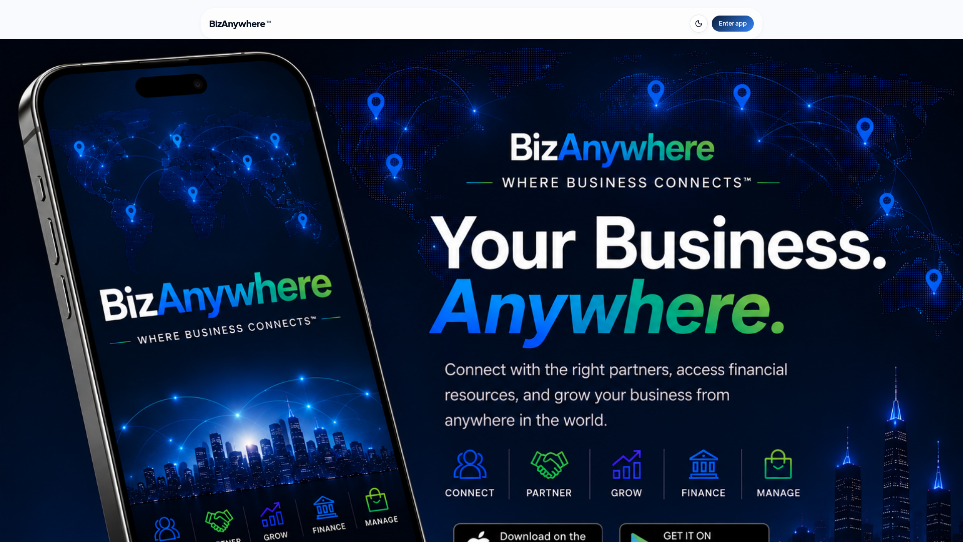 BizAnywhere website screenshot